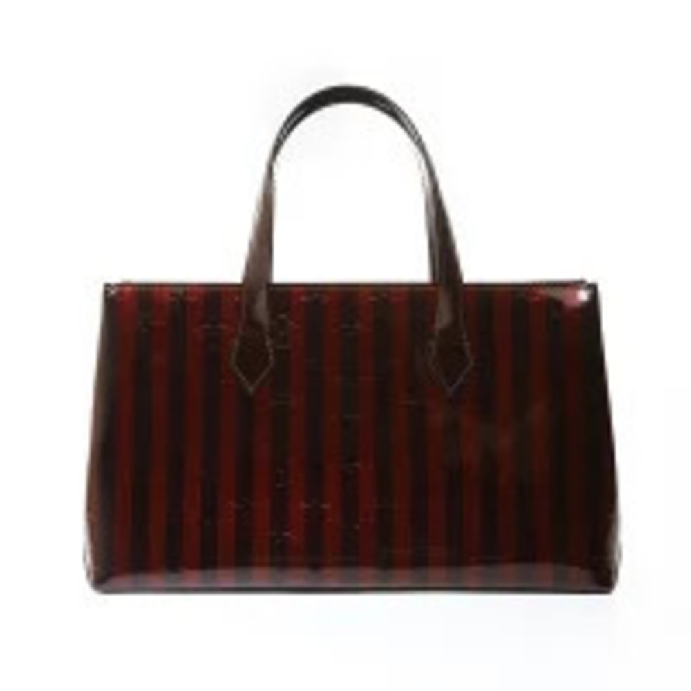Louis Vuitton Monogram Vernis Rayures Wilshire Tote Bag Red